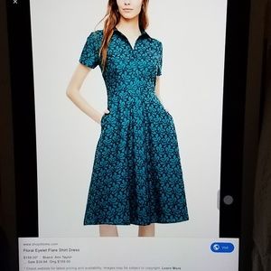 Ann Taylor Green Eyelet Button Up Dress